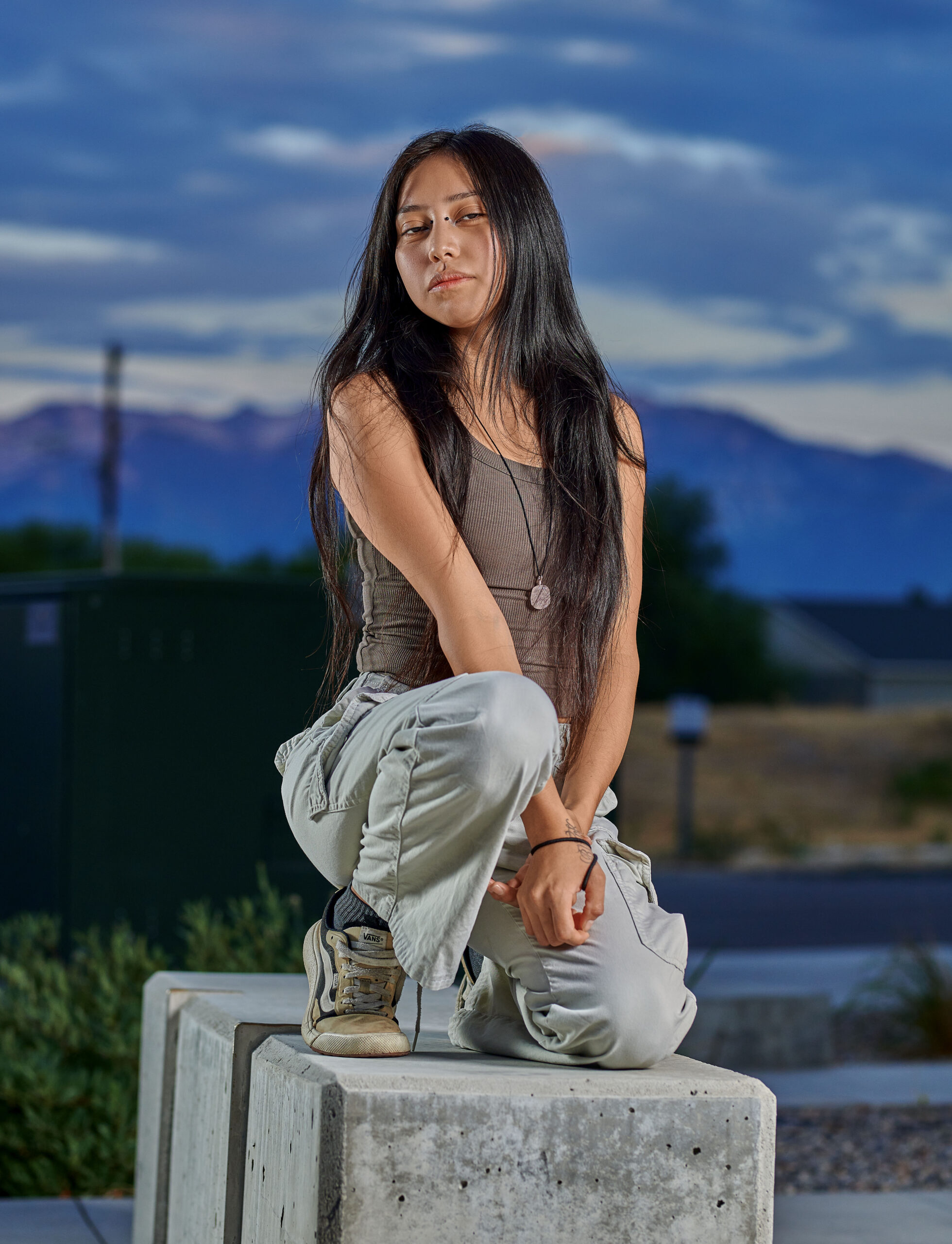 Outdoor portrait in evening light